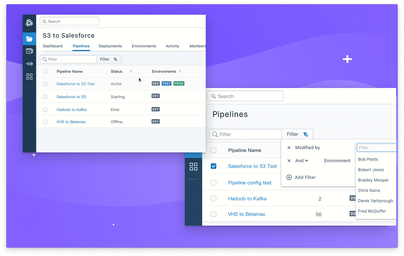 Table filtering interaction