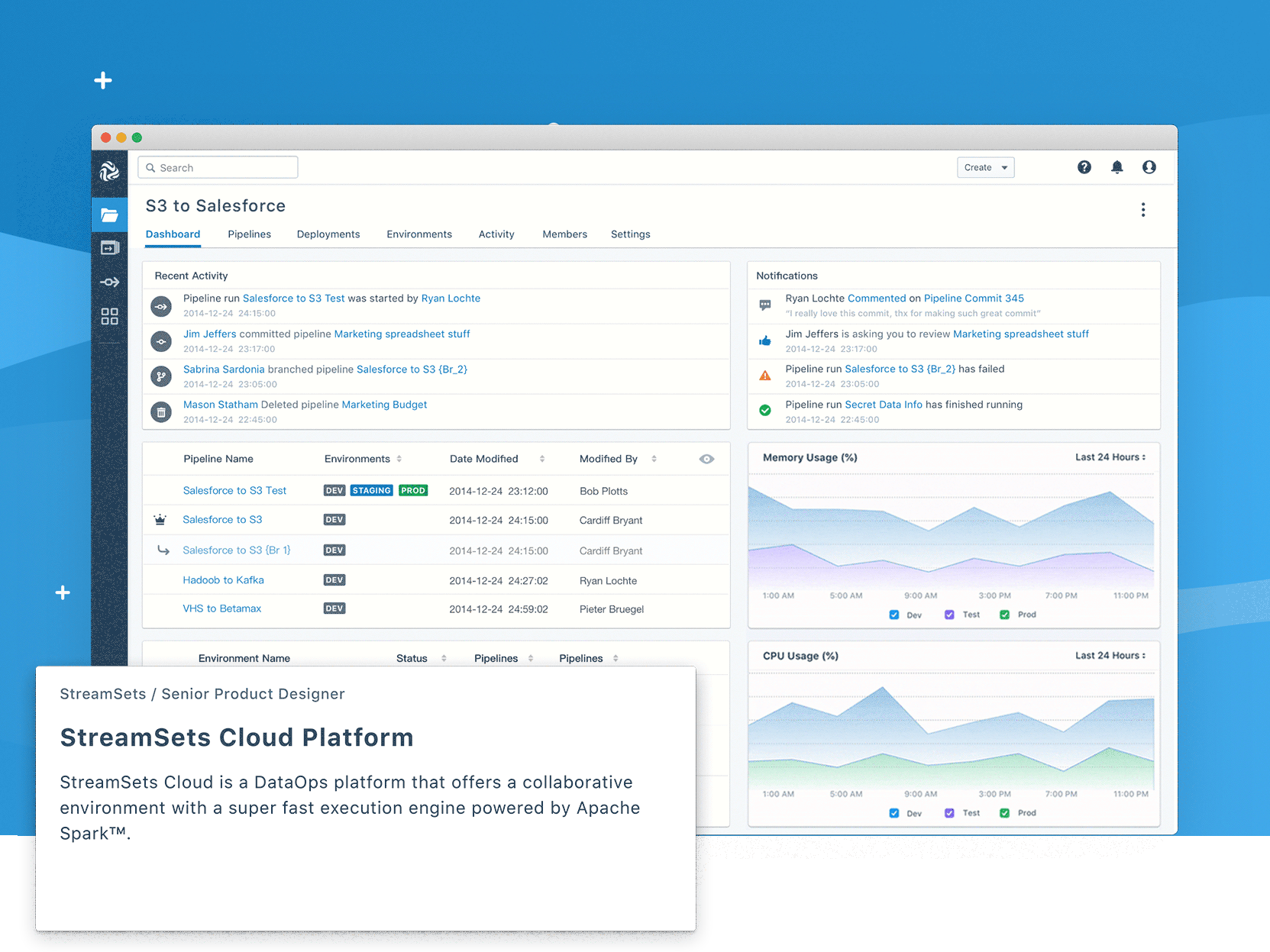 StreamSets Cloud platform overview